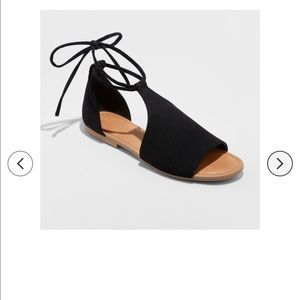 FINAL SALE! Faux Suede Black Sandals